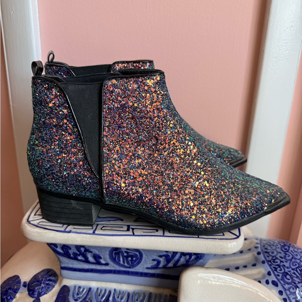ASOS ADMISSION Point Toe Glitter Ankle Boots - Size 11 - Never Worn